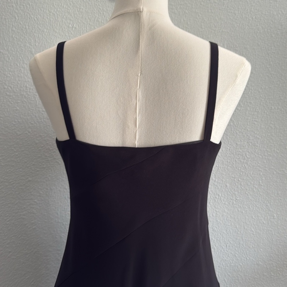 Evan-Picone Petite Black Beaded Asymmetrical Midi Dress Size 6P - Picture 6 of 8